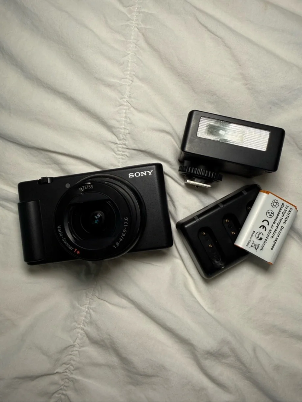 Sony ZV-1M2 (Vlogging Camera + Battery + Flash Attachment) (Needs Repair)